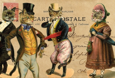 Three gentlemen and lady