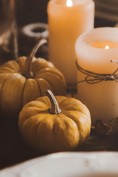 Pumpkins and candles