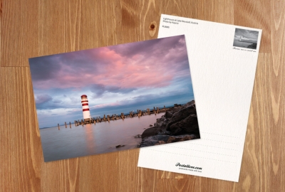 Lighthouse at Lake Neusiedl at sunset