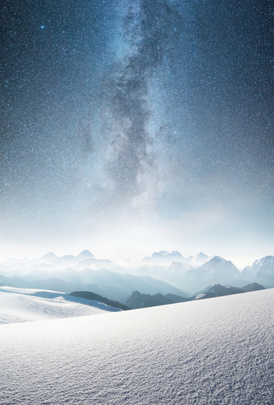 Winter sky in the mountains