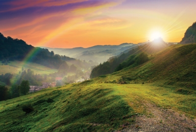 Landscape with rainbow