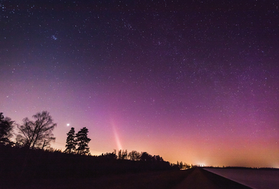 Northern lights above Turawskie Lake