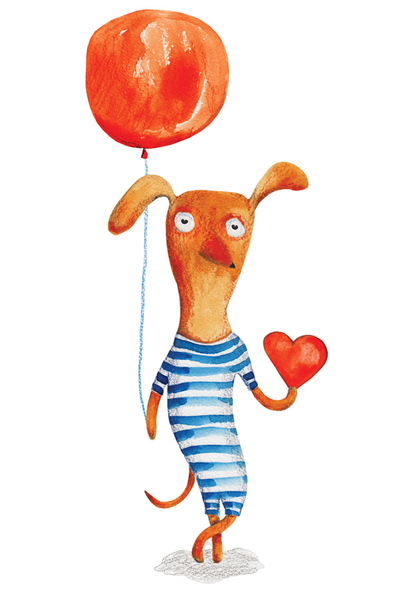 Dog with a balloon