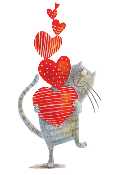Cat with hearts