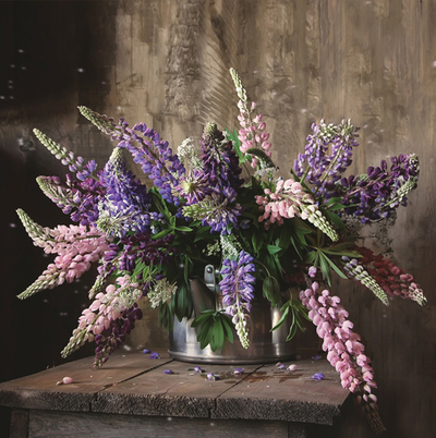Violet - pink lupine bouquet  
