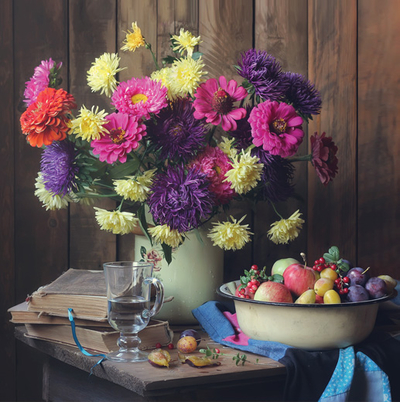 Autumn still life with fruits