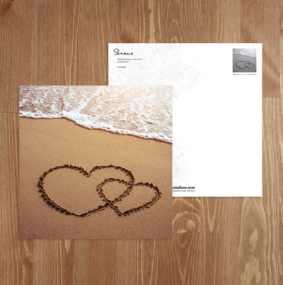 Hearts drawn in the sand