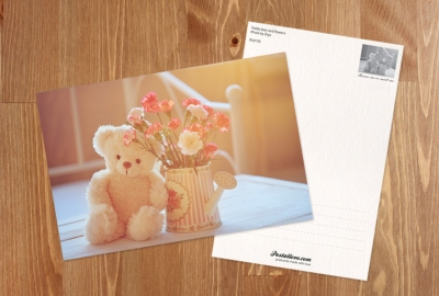 Teddy Bear and flowers
