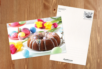 Easter cake and tulips