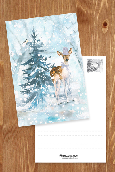 Deer in a winter hat