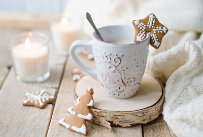 Christmas chocolate with gingerbreads