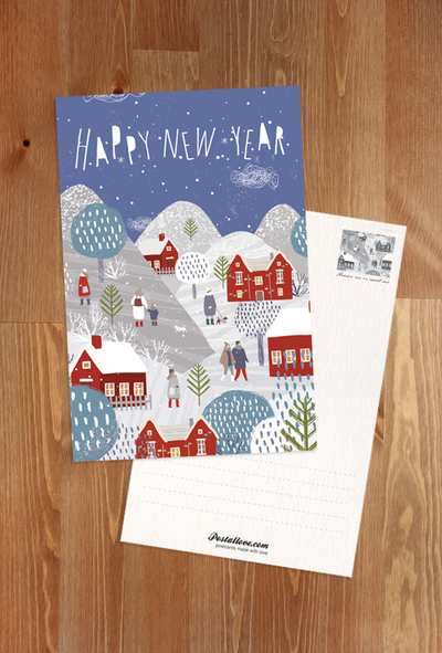 Happy New Year - winter landscape