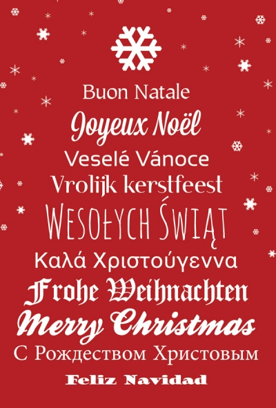 Frohe Weihnachten - typografischer Weihnachtsbaum