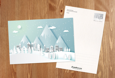 Cut-out with winter landscape